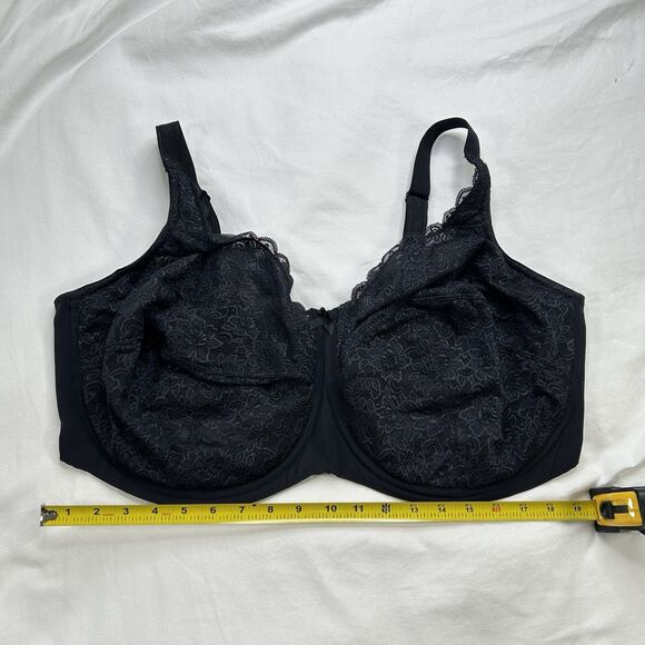 Elila Isabella Stretch Lace Bra Women's Size 46J Black Full Coverage Underwire - Picture 5 of 15